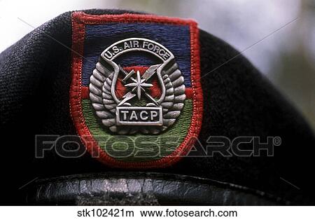 The Tactical Air Command and Control Specialists Competition career field emblem on a beret. View Large Photo Image Picture - The Tactical Air Command and Control Specialists Competition career field emblem on a beret.. Fotosearch
