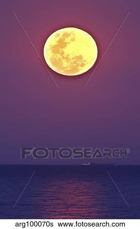 The Thunder's Moon and its reflection above the water. View Large Photo Image Stock Photograph - The Thunder's Moon and its reflection above the water.. Fotosearch