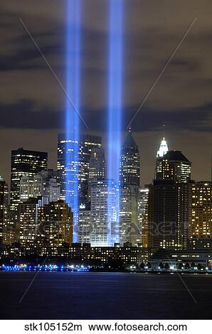 The Tribute in Light memorial. View Large Photo Image Picture - The Tribute in Light memorial.. Fotosearch