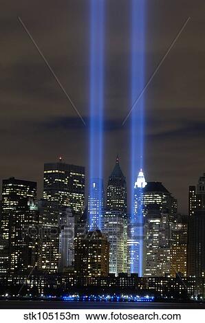 The Tribute in Light memorial. View Large Photo Image Picture - The Tribute in Light memorial.. Fotosearch