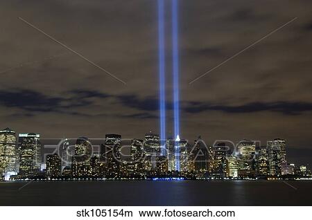 The Tribute in Light memorial. View Large Photo Image Picture - The Tribute in Light memorial.. Fotosearch