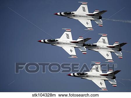 The U. S. Air Force Thunderbird demonstration team. View Large Photo Image Picture - The U. S. Air Force Thunderbird demonstration team.. Fotosearch