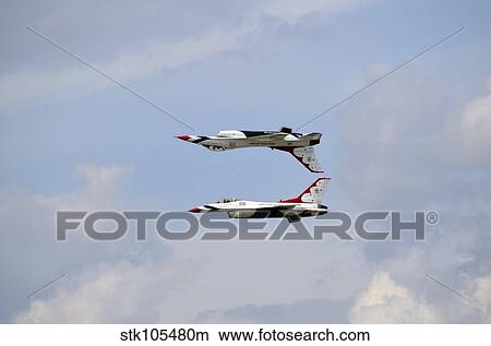 The U. S. Air Force Thunderbirds in calypso formation. View Large Photo Image Picture - The U. S. Air Force Thunderbirds in calypso formation.. Fotosearch