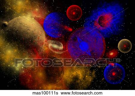 The universe and its wondrous colors and variety of stars and planets. View Large Illustration Stock Illustration - The universe and its wondrous colors and variety of stars and planets.. Fotosearch
