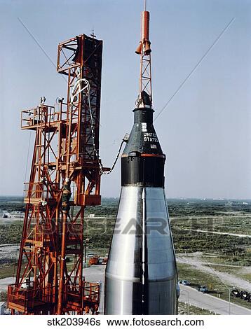 The unmanned Mercury-Atlas capsule sits atop its Atlas launch vehicle. View Large Photo Image Stock Photograph - The unmanned Mercury-Atlas capsule sits atop its Atlas launch vehicle.. Fotosearch