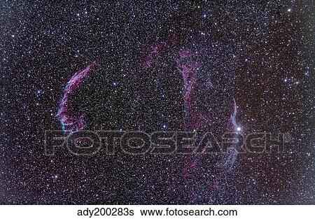 The Veil Nebula. View Large Photo Image Stock Photograph - The Veil Nebula.. Fotosearch