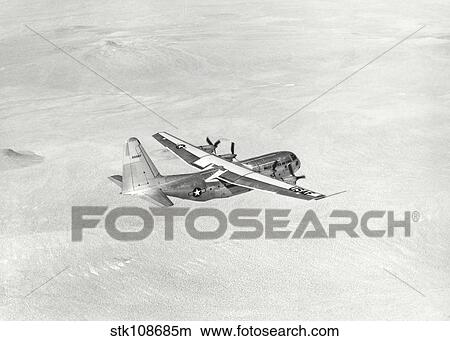 The YC-130 during its ferry flight from Burbank, California, to Edwards Air Force Base. View Large Photo Image Picture - The YC-130 during its ferry flight from Burbank, California, to Edwards Air Force Base.. Fotosearch