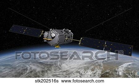 Stock Illustration - This is an artist's concept of the Orbiting Carbon Observatory.. Fotosearch