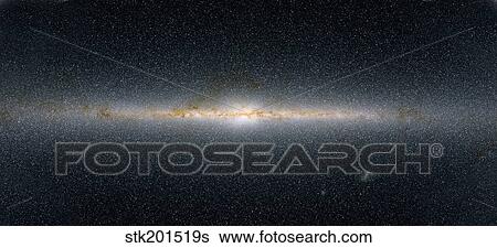 This panoramic view encompasses the entire sky as seen by Two Micron All-Sky Survey. View Large Photo Image Stock Photograph - This panoramic view encompasses the entire sky as seen by Two Micron All-Sky Survey.. Fotosearch