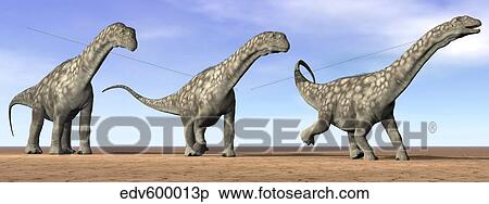 Three Argentinosaurus dinosaurs standing in the desert. View Large Illustration Stock Illustration - Three Argentinosaurus dinosaurs standing in the desert.. Fotosearch