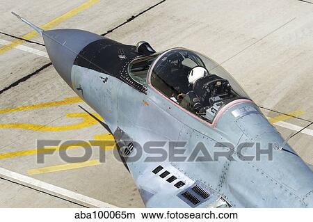 Picture - Top view of the cockpit on a Bulgarian Air Force MiG-29.. Fotosearch