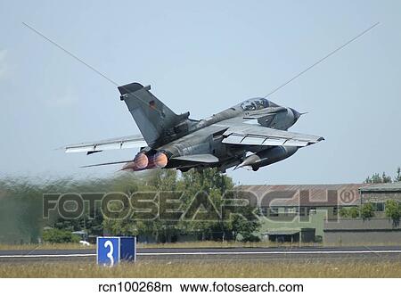 Tornado ECR of the German Air Force taking off from Lechfeld Air Base. View Large Photo Image Picture - Tornado ECR of the German Air Force taking off from Lechfeld Air Base.. Fotosearch