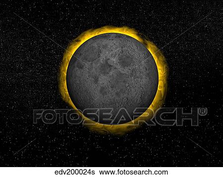 Total eclipse of the Sun. View Large Illustration Stock Illustration - Total eclipse of the Sun.. Fotosearch