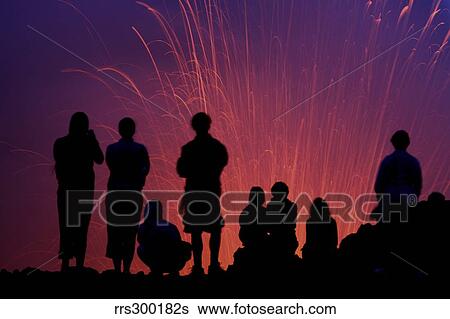 Tourists observing the Strombolian eruption of Yasur Volcano, Tanna Island, Vanuatu. View Large Photo Image Stock Photograph - Tourists observing the Strombolian eruption of Yasur Volcano, Tanna Island, Vanuatu.. Fotosearch