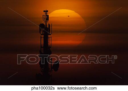 Transit of Venus behind communication tower, Leipzig, Germany. View Large Photo Image Stock Photograph - Transit of Venus behind communication tower, Leipzig, Germany.. Fotosearch