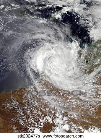Stock Photograph - Tropical Cyclone Billy over Australia.. Fotosearch