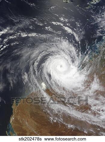 Stock Photograph - Tropical Cyclone Billy over Australia.. Fotosearch