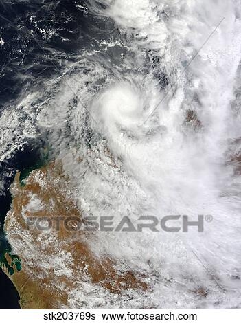 Stock Photograph - Tropical Cyclone Heidi off the northwestern coast of Australia.. Fotosearch