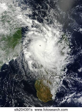 Stock Photograph - Tropical cyclone Hellen spins offshore Madagascar.. Fotosearch