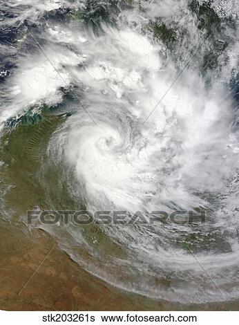 Stock Photograph - Tropical Cyclone Paul over Australia. . Fotosearch