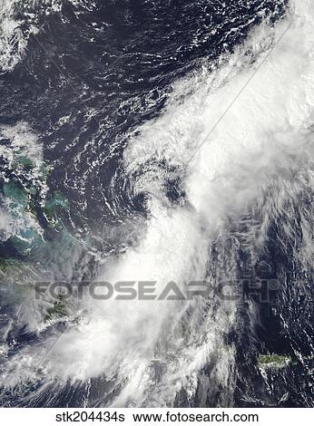 Stock Photograph - Tropical Storm Cristobal over the Bahamas.. Fotosearch