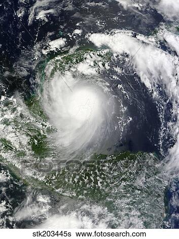 Stock Photograph - Tropical Storm Karl over the Yucatan Peninsula. . Fotosearch