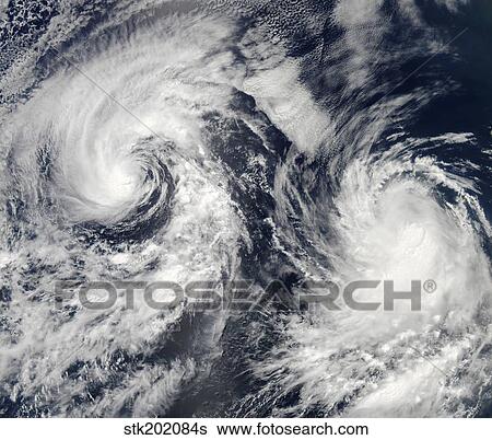 Tropical storms Boris and Cristina in the eastern Pacific Ocean. View Large Photo Image Stock Photograph - Tropical storms Boris and Cristina in the eastern Pacific Ocean.. Fotosearch