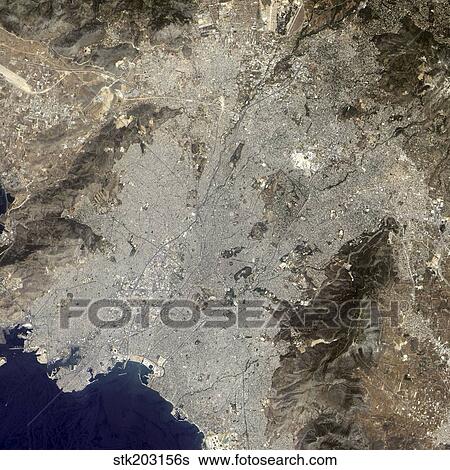 True-color satellite view of central Athens, Greece. View Large Photo Image Stock Photograph - True-color satellite view of central Athens, Greece.. Fotosearch
