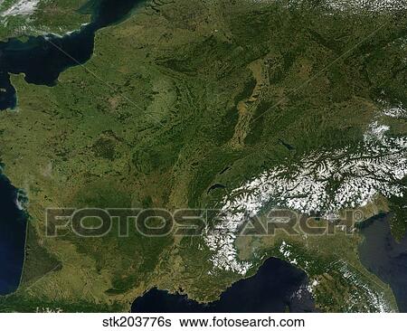 True-color satellite view of France. View Large Photo Image Stock Photograph - True-color satellite view of France.. Fotosearch