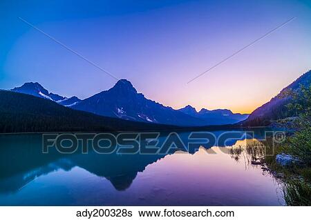 Twilight colors at Waterfowl Lakes, Banff National Park, Canada. View Large Photo Image Stock Photograph - Twilight colors at Waterfowl Lakes, Banff National Park, Canada.. Fotosearch