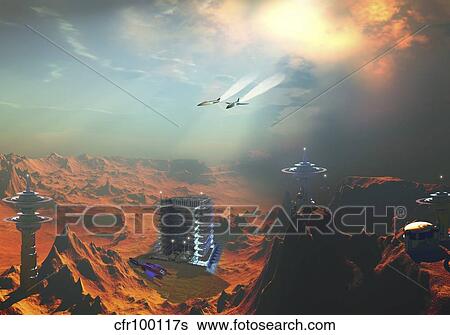 Two aircraft fly over an enemy base of operations. View Large Illustration Stock Illustration - Two aircraft fly over an enemy base of operations.. Fotosearch