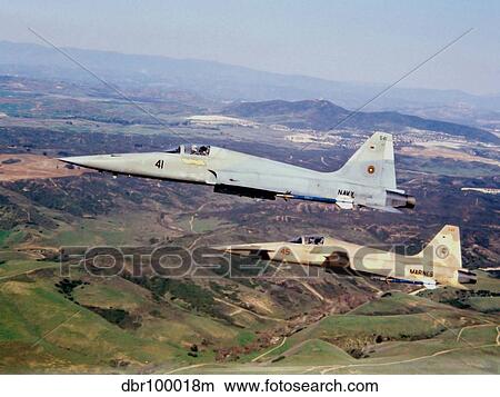 Two F-5E Tiger IIs in flight over California. View Large Photo Image Picture - Two F-5E Tiger IIs in flight over California.. Fotosearch