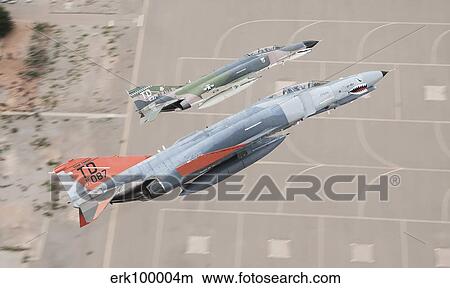 Two QF-4E Phantom II drones break over Holloman Air Force Base, New Mexico. View Large Photo Image Picture - Two QF-4E Phantom II drones break over Holloman Air Force Base, New Mexico.. Fotosearch