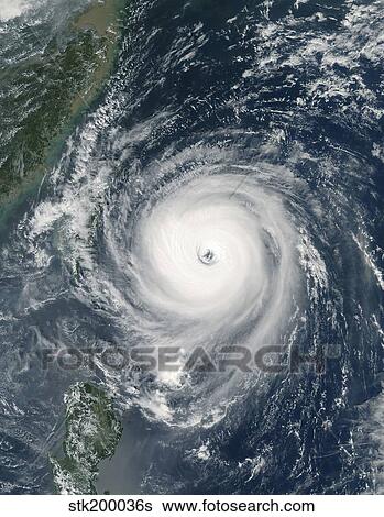 Typhoon Longwang approaching Taiwan. View Large Photo Image Stock Photograph - Typhoon Longwang approaching Taiwan.. Fotosearch