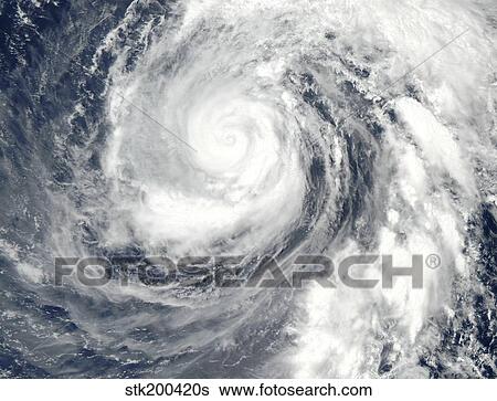 Stock Photograph - Typhoon Phanfone north of Mariana Islands, Pacific Ocean.. Fotosearch