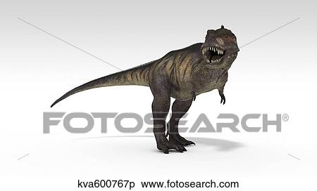 Stock Illustration - Tyrannosaurus Rex, white background.. Fotosearch