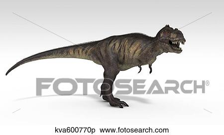 Tyrannosaurus Rex, white background. View Large Illustration Stock Illustration - Tyrannosaurus Rex, white background.. Fotosearch