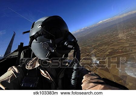 Picture - U. S. Air Force Aerial Combat Photographer watches for threats to a F-15E Strike Eagle.. Fotosearch