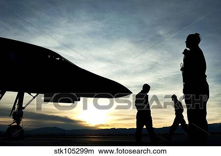 U. S. Air Force airmen prepare for a B-1B Lancer to launch. View Large Photo Image Picture - U. S. Air Force airmen prepare for a B-1B Lancer to launch.. Fotosearch