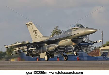 U. S. Air Force F-16 Fighting Falcon taking off. View Large Photo Image Picture - U. S. Air Force F-16 Fighting Falcon taking off.. Fotosearch