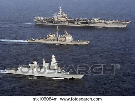 U. S. and French Navy ships transit the Arabian Sea. View Large Photo Image Picture - U. S. and French Navy ships transit the Arabian Sea.. Fotosearch