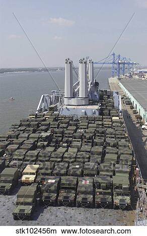 U. S. Army Humvees are loaded onto USNS Pililau. View Large Photo Image Picture - U. S. Army Humvees are loaded onto USNS Pililau.. Fotosearch