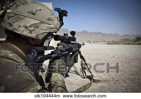 U. S. Army sniper pulls security using an Mk14 Enhanced Battle Rifle. View Large Photo Image Picture - U. S. Army sniper pulls security using an Mk14 Enhanced Battle Rifle.. Fotosearch