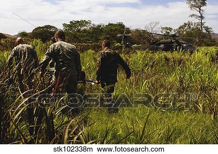 U. S. Army Soldiers transport a patient to a UH-60 Black Hawk helicopter. View Large Photo Image Picture - U. S. Army Soldiers transport a patient to a UH-60 Black Hawk helicopter.. Fotosearch