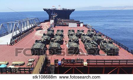 U. S. Marine Corps AAV7A1 amphibious assault vehicles aboard USNS Montford Point. View Large Photo Image Picture - U. S. Marine Corps AAV7A1 amphibious assault vehicles aboard USNS Montford Point.. Fotosearch