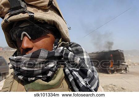 U. S. Marines set securityat the site of an IED explosion. View Large Photo Image Picture - U. S. Marines set securityat the site of an IED explosion.. Fotosearch