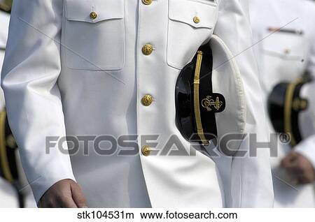 U. S. Naval Academy midshipman in dress uniform with combination cover. View Large Photo Image Picture - U. S. Naval Academy midshipman in dress uniform with combination cover.. Fotosearch