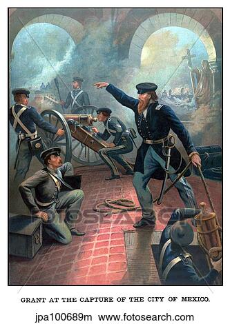 Ulysses S. Grant commanding troops during the Mexican American War. View Large Illustration Stock Illustration - Ulysses S. Grant commanding troops during the Mexican American War.. Fotosearch