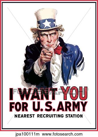 Uncle Sam vintage war poster. View Large Illustration Stock Illustration - Uncle Sam vintage war poster.. Fotosearch