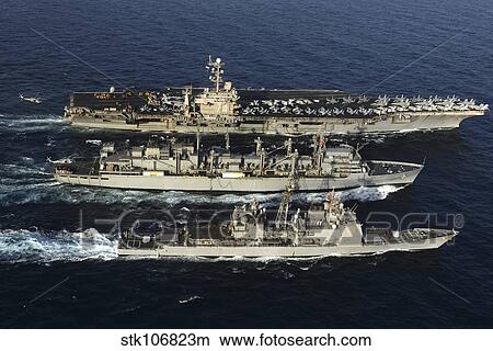 USNS Bridge conducts a replenishment at sea with USS John C. Stennis and USS Mobile Bay. View Large Photo Image Picture - USNS Bridge conducts a replenishment at sea with USS John C. Stennis and USS Mobile Bay.. Fotosearch